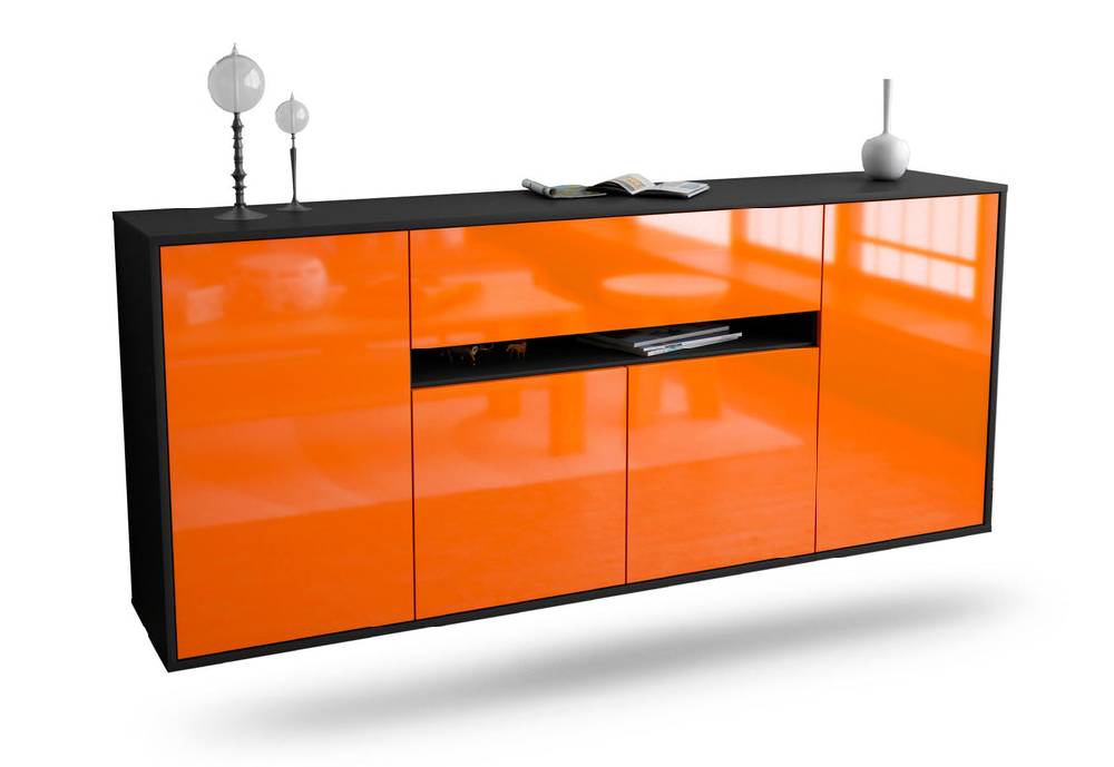 Stil Zeit Möbel Sideboard Flint, Orange, hängend (180x79x35cm)