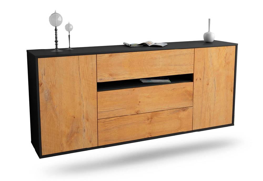 Stil Zeit Möbel Sideboard McKinney, Eiche, hängend (180x79x35cm)