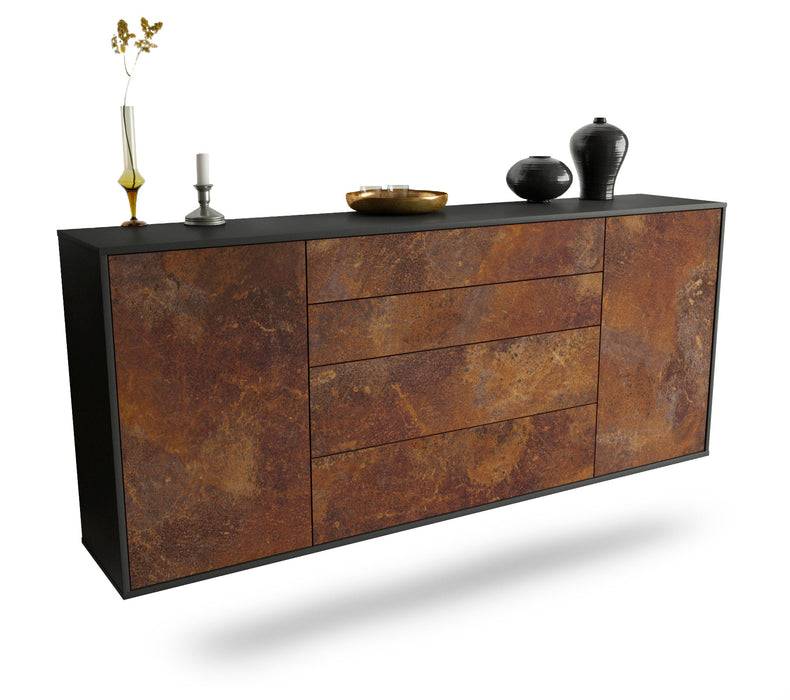 Stil Zeit Möbel Sideboard Bridgeport, Rost, hängend (180x79x35cm)