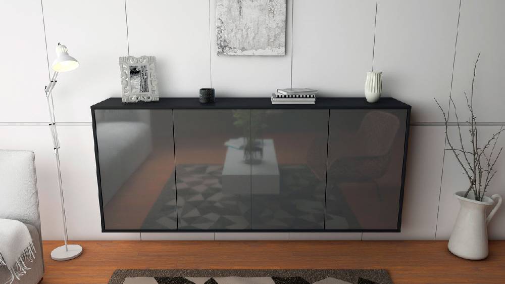 Stil Zeit Möbel Sideboard Lakewood, Grau, hängend (180x79x35cm) 2025
