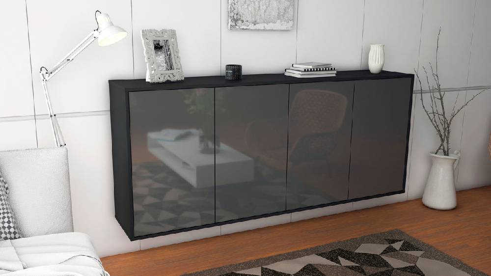 Stil Zeit Möbel Sideboard Lakewood, Grau, hängend (180x79x35cm) 2025