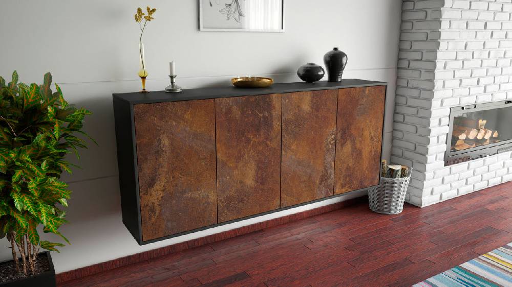 Stil Zeit Möbel Sideboard Lakewood, Rost, hängend (180x79x35cm) Online