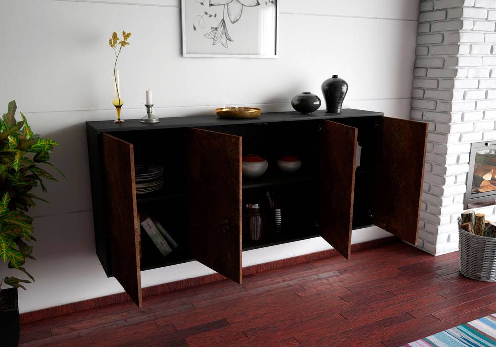 Stil Zeit Möbel Sideboard Lakewood, Rost, hängend (180x79x35cm) Online