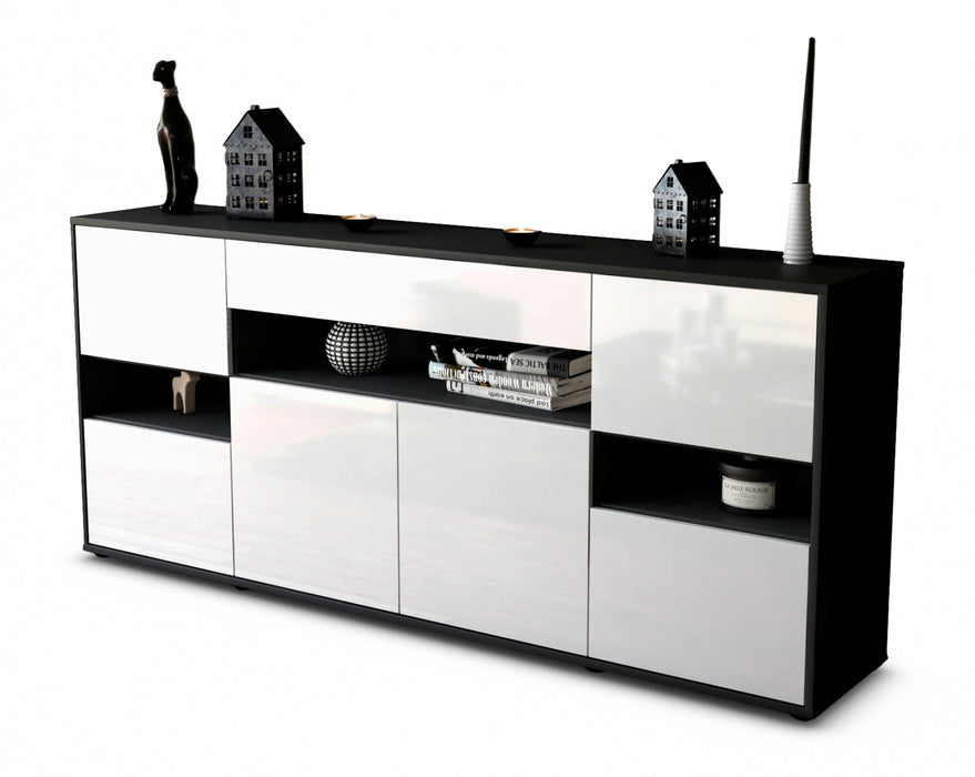 Stil Zeit Möbel Sideboard Ginevra, Weiß (180x79x35cm)
