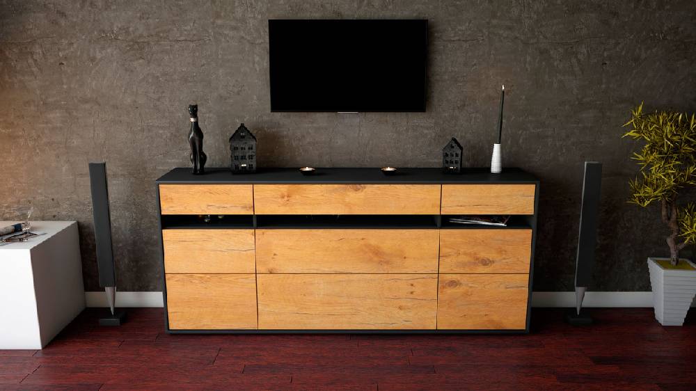 Stil Zeit Möbel Sideboard Giada, Eiche (180x79x35cm) Hotsell