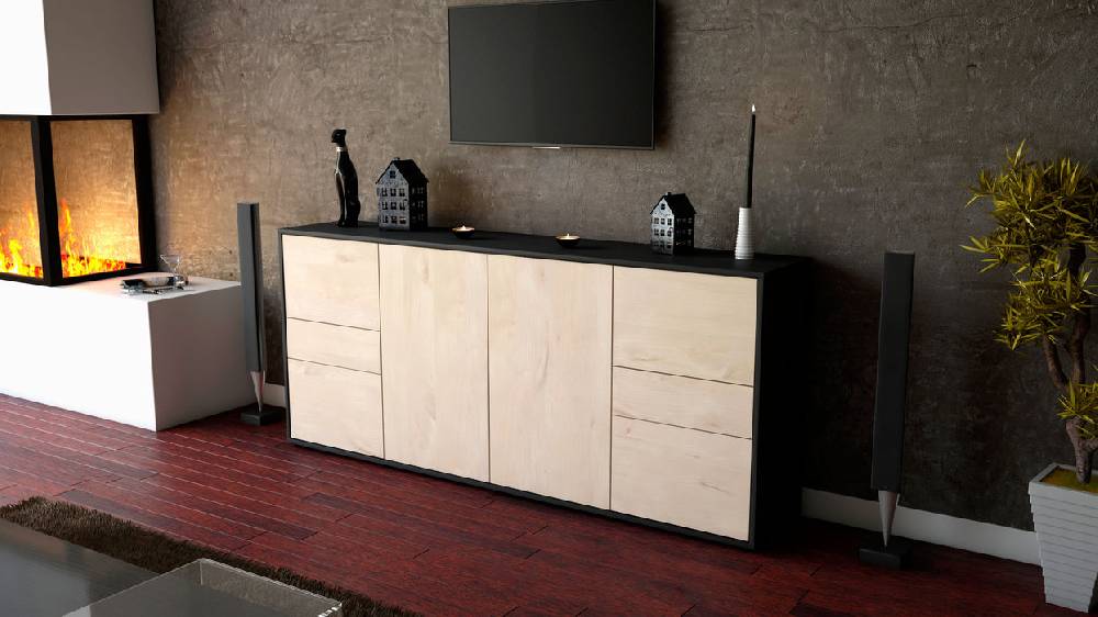 Stil Zeit Möbel Sideboard Gemma, Zeder (180x79x35cm) im Angebot