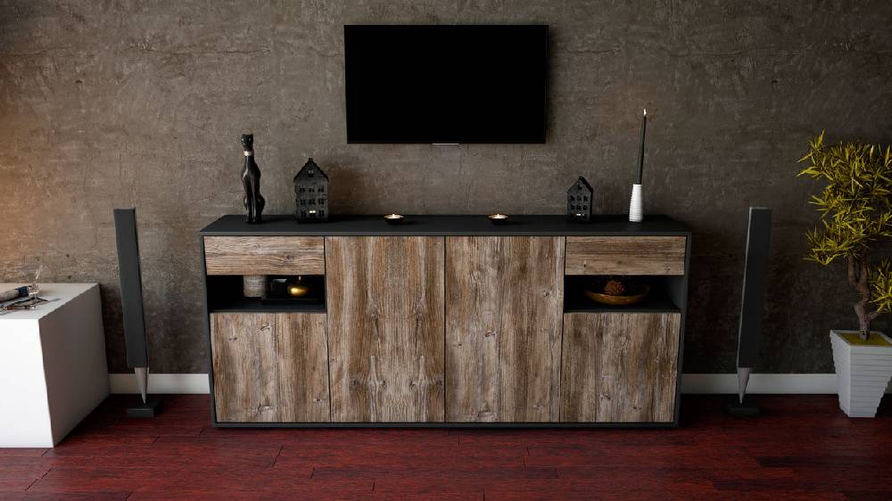 Stil Zeit Möbel Sideboard Franca, Treibholz (180x79x35cm) Schlussverkauf