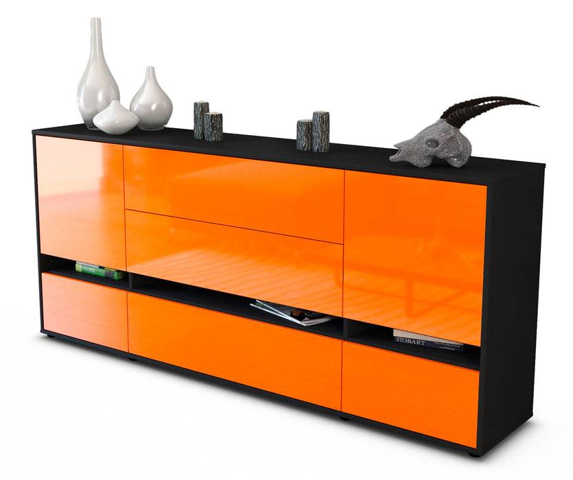 Stil Zeit Möbel Sideboard Floriana, Orange (180x79x35cm)