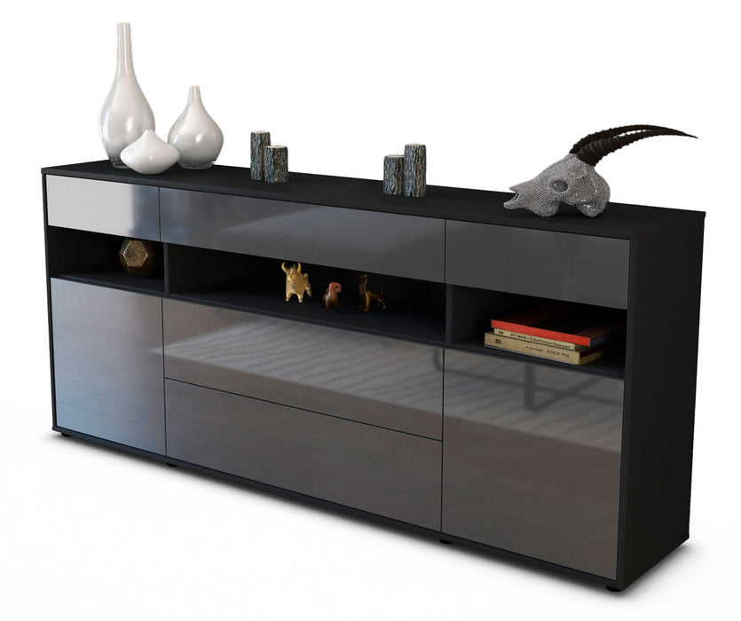 Stil Zeit Möbel Sideboard Floria, Grau (180x79x35cm) Fabrikverkauf