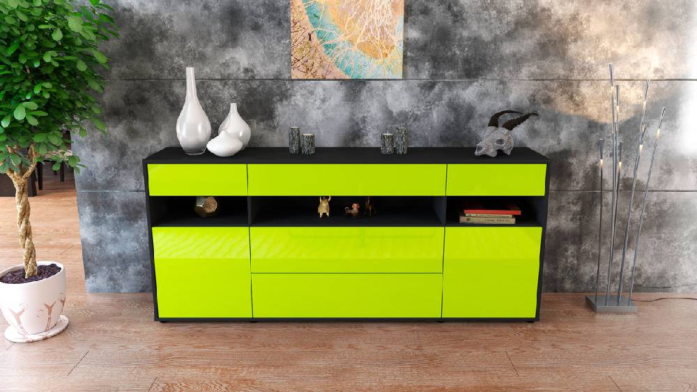 Stil Zeit Möbel Sideboard Floria, Grün (180x79x35cm) Meist gekauft