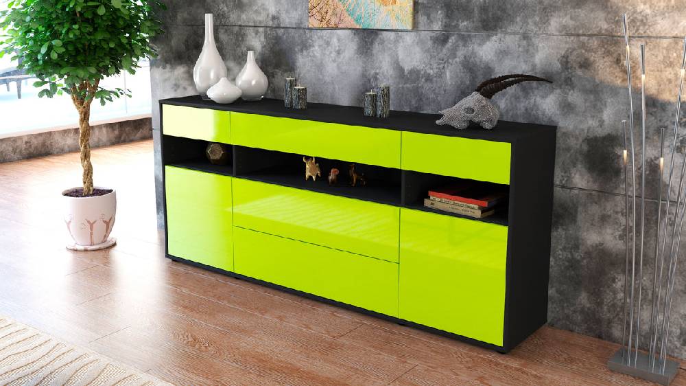 Stil Zeit Möbel Sideboard Floria, Grün (180x79x35cm) Meist gekauft