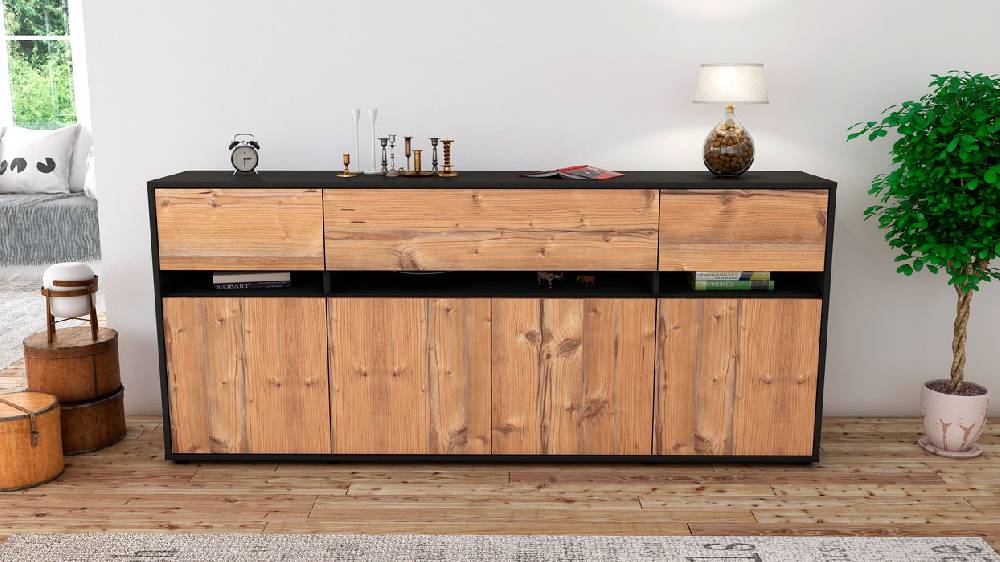 Stil Zeit Möbel Sideboard Flora, Pinie (180x79x35cm) Limitierter Zeitrabatt