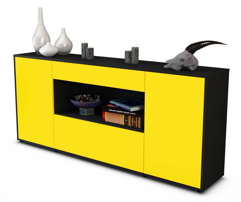 Stil Zeit Möbel Sideboard Fiora, Gelb (180x79x35cm)
