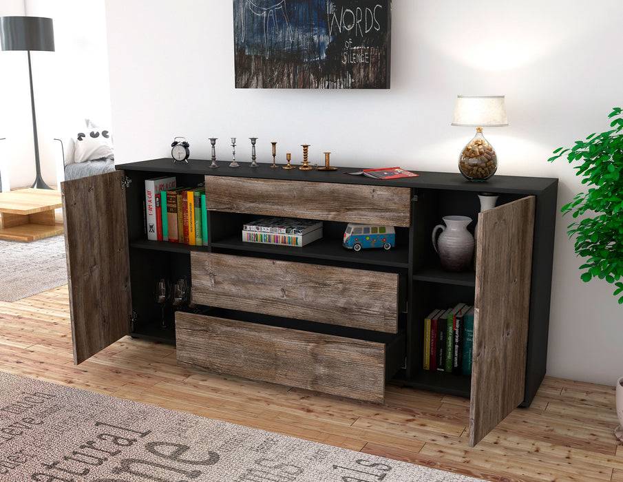 Stil Zeit Möbel Sideboard Filippa, Walnuss (180x79x35cm) Versandkostenfrei