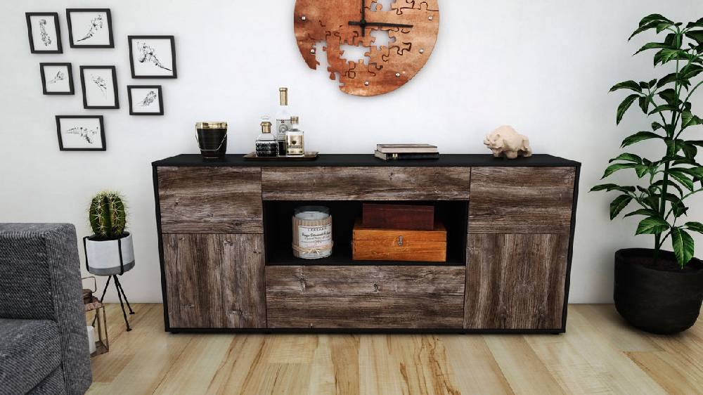 Stil Zeit Möbel Sideboard Fabiola, Treibholz (180x79x35cm) Großer Ausverkauf