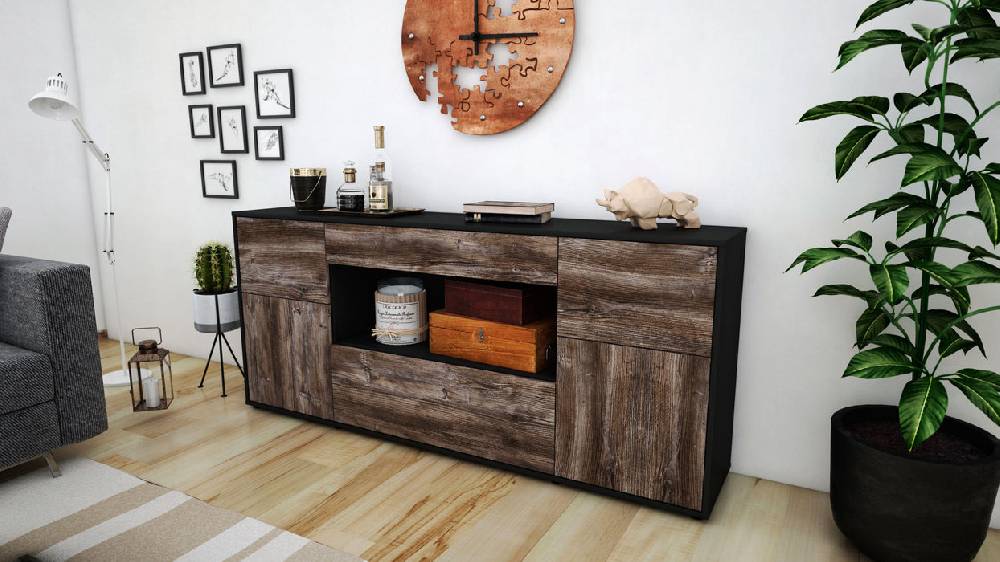 Stil Zeit Möbel Sideboard Fabiola, Treibholz (180x79x35cm) Großer Ausverkauf