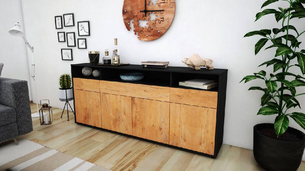 Stil Zeit Möbel Sideboard Ezia, Eiche (180x79x35cm) Online Shopping