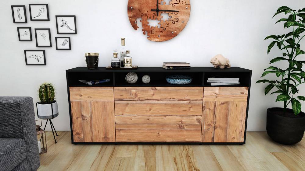 Stil Zeit Möbel Sideboard Evelina, Pinie (180x79x35cm) Preisnachlass