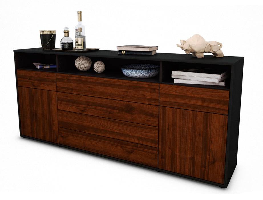 Stil Zeit Möbel Sideboard Evelina, Walnuss (180x79x35cm)