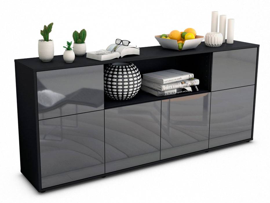 Stil Zeit Möbel Sideboard Ermentrude, Grau (180x79x35cm) Black Friday