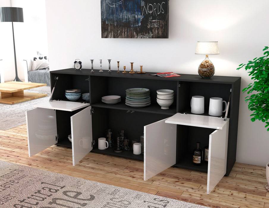 Stil Zeit Möbel Sideboard Ermentrude, Grau (180x79x35cm) Black Friday
