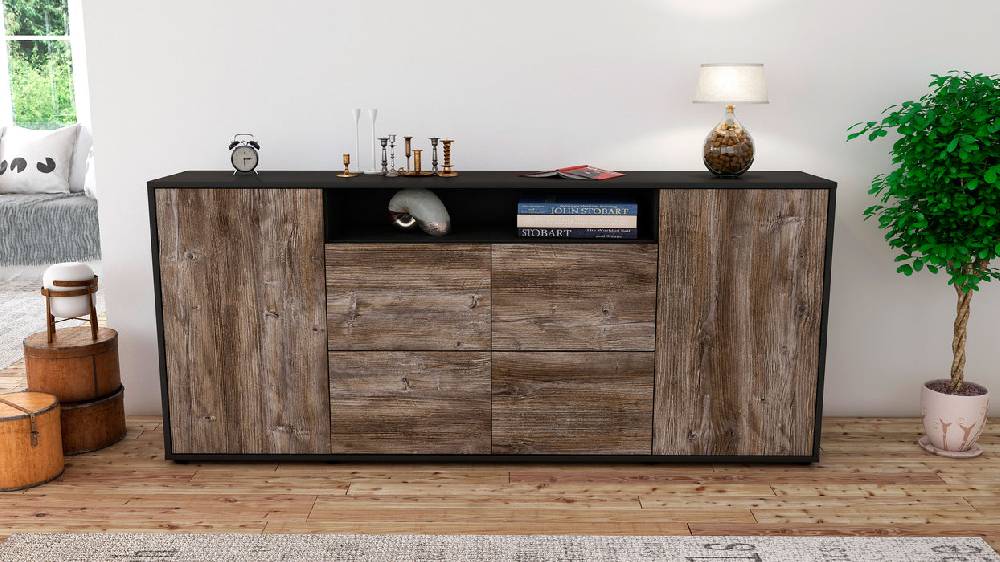 Stil Zeit Möbel Sideboard Ephenia, Treibholz (180x79x35cm) Cyber Monday