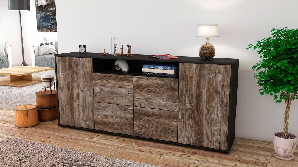Stil Zeit Möbel Sideboard Ephenia, Treibholz (180x79x35cm) Cyber Monday