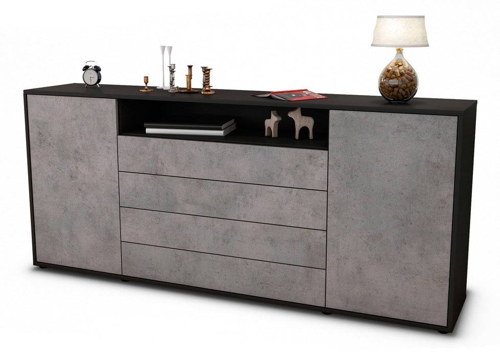 Stil Zeit Möbel Sideboard Enzo, Beton (180x79x35cm) Weihnachtsangebot