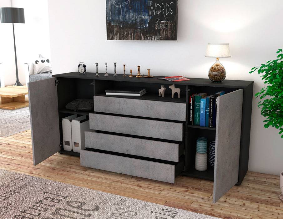 Stil Zeit Möbel Sideboard Enzo, Beton (180x79x35cm) Weihnachtsangebot
