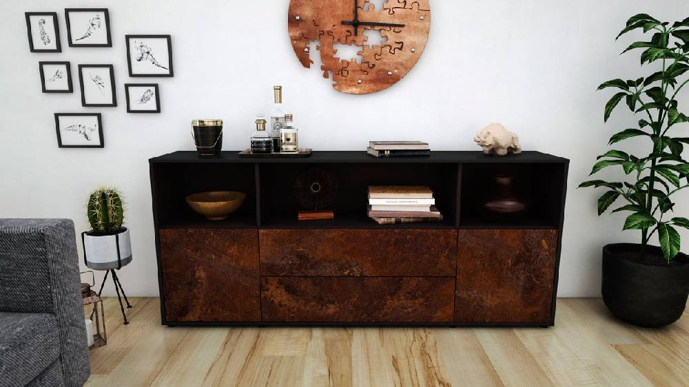 Stil Zeit Möbel Sideboard Enza, Rost (180x79x35cm) Osterangebot