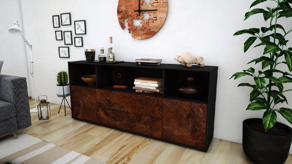 Stil Zeit Möbel Sideboard Enza, Rost (180x79x35cm) Osterangebot