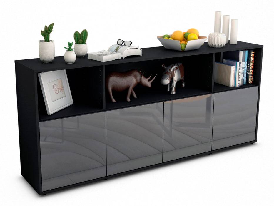 Stil Zeit Möbel Sideboard Enrica, Grau (180x79x35cm)