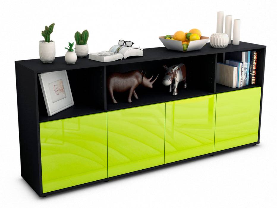 Stil Zeit Möbel Sideboard Enrica, Grün (180x79x35cm)