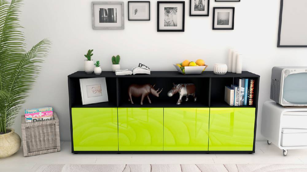 Stil Zeit Möbel Sideboard Enrica, Grün (180x79x35cm) Vatertagsangebot