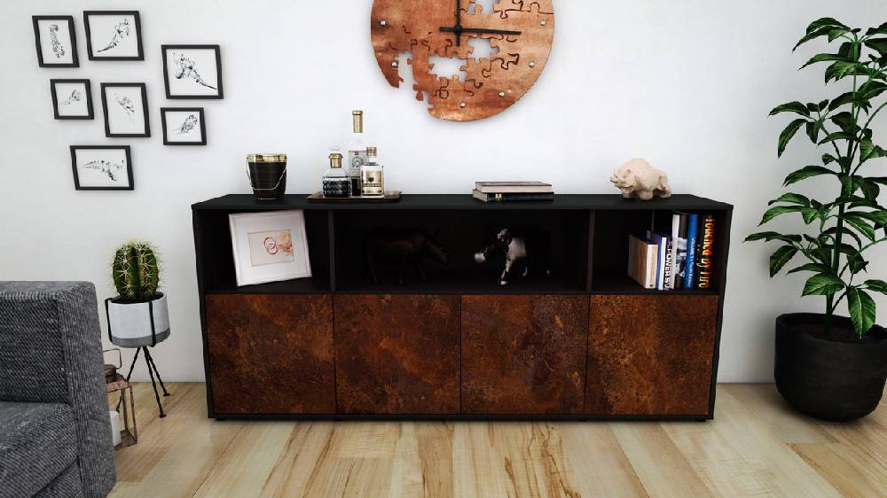 Stil Zeit Möbel Sideboard Enrica, Rost (180x79x35cm) Valentinstagsangebot