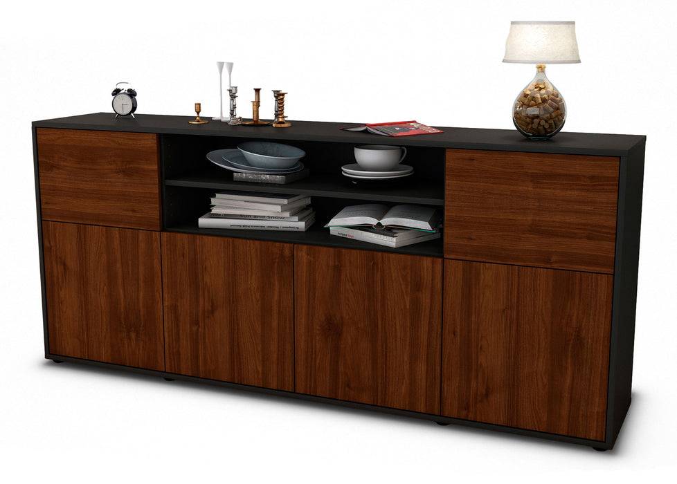 Stil Zeit Möbel Sideboard Emilia, Walnuss (180x79x35cm)