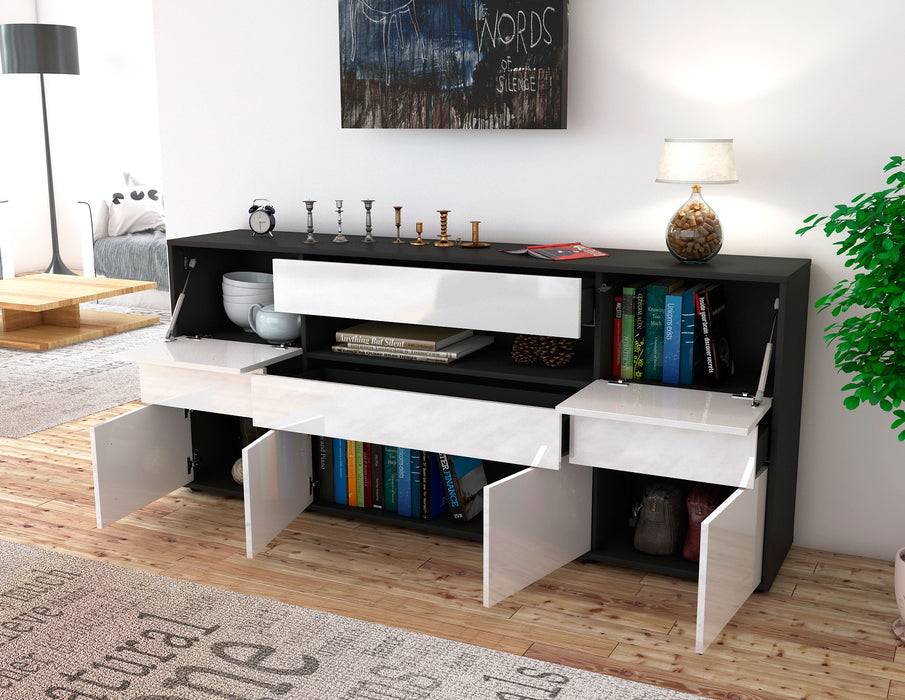 Stil Zeit Möbel Sideboard Emerelda, Weiß (180x79x35cm) Heißer Verkauf