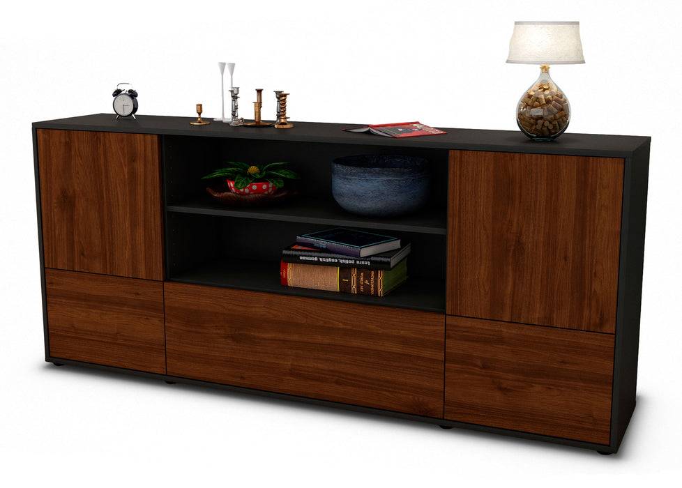 Stil Zeit Möbel Sideboard Emanuela, Walnuss (180x79x35cm)