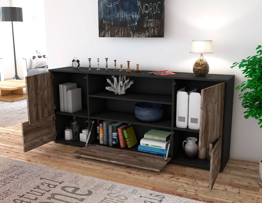 Stil Zeit Möbel Sideboard Emanuela, Walnuss (180x79x35cm) Online Outlet