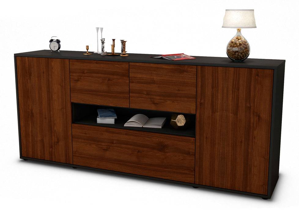 Stil Zeit Möbel Sideboard Elisabetta, Walnuss (180x79x35cm)