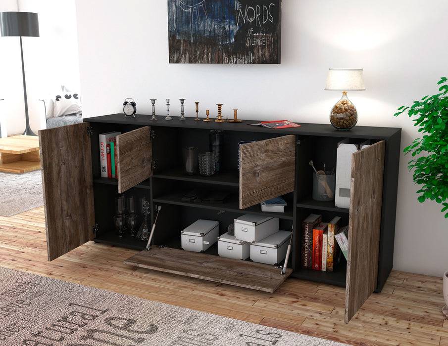 Stil Zeit Möbel Sideboard Elisabetta, Walnuss (180x79x35cm) Neuheiten