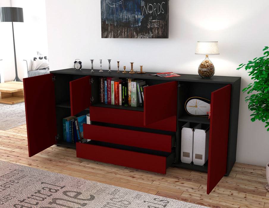 Stil Zeit Möbel Sideboard Eliana, Bordeaux (180x79x35cm) Saisonale Angebote