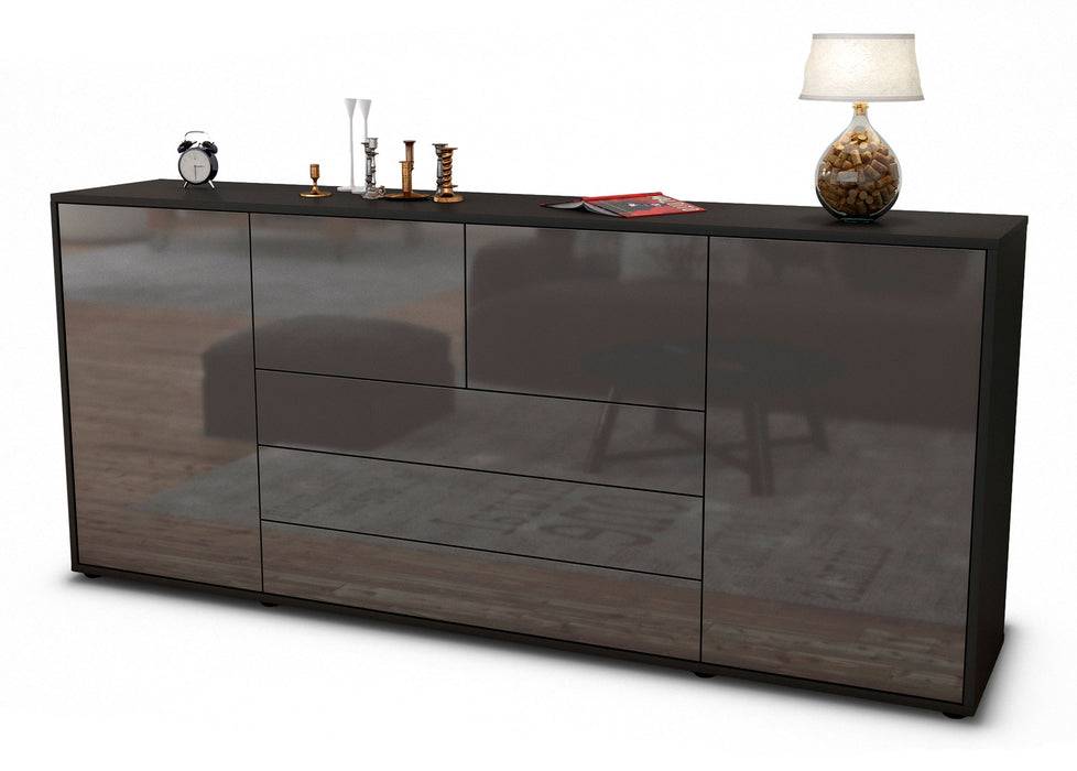 Stil Zeit Möbel Sideboard Eliana, Grau (180x79x35cm) Räumungsverkauf