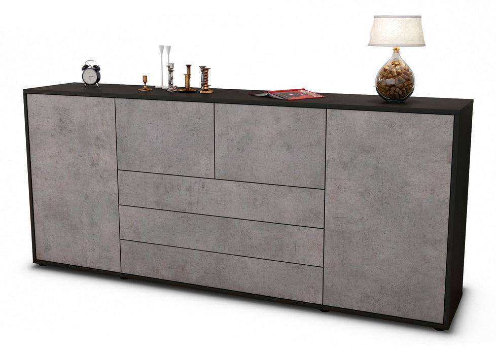 Stil Zeit Möbel Sideboard Eliana, Beton (180x79x35cm)