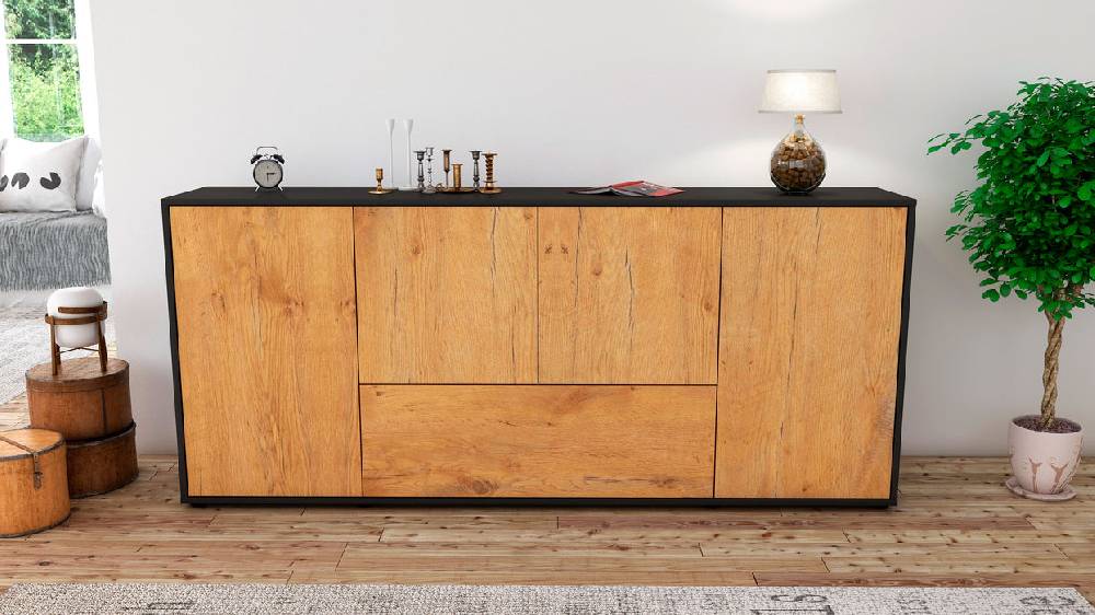 Stil Zeit Möbel Sideboard Eli, Eiche (180x79x35cm) Sonderangebote