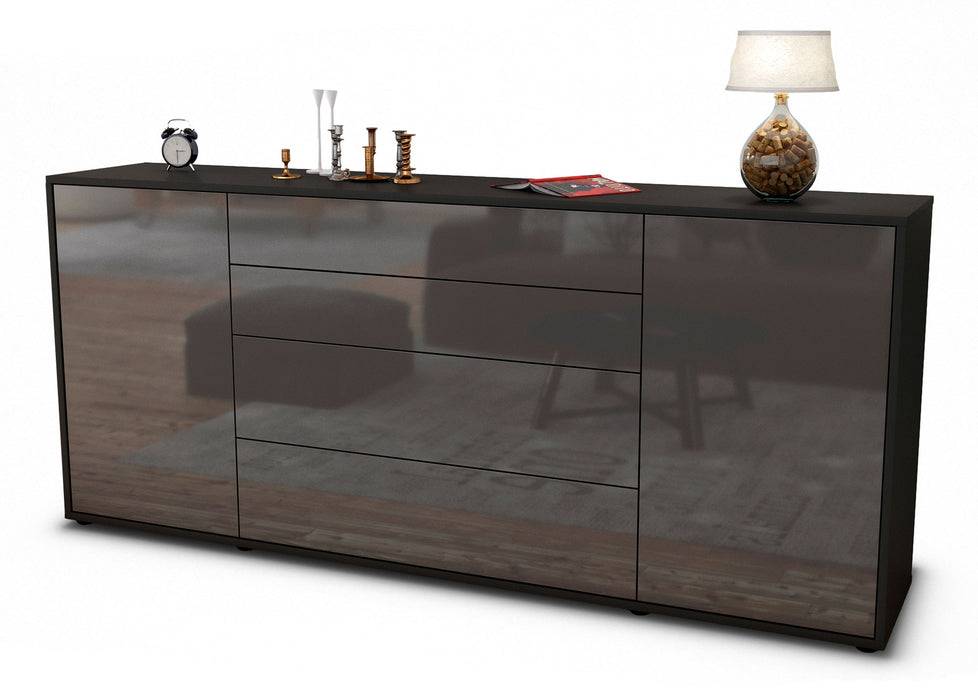 Stil Zeit Möbel Sideboard Elettra, Grau (180x79x35cm)