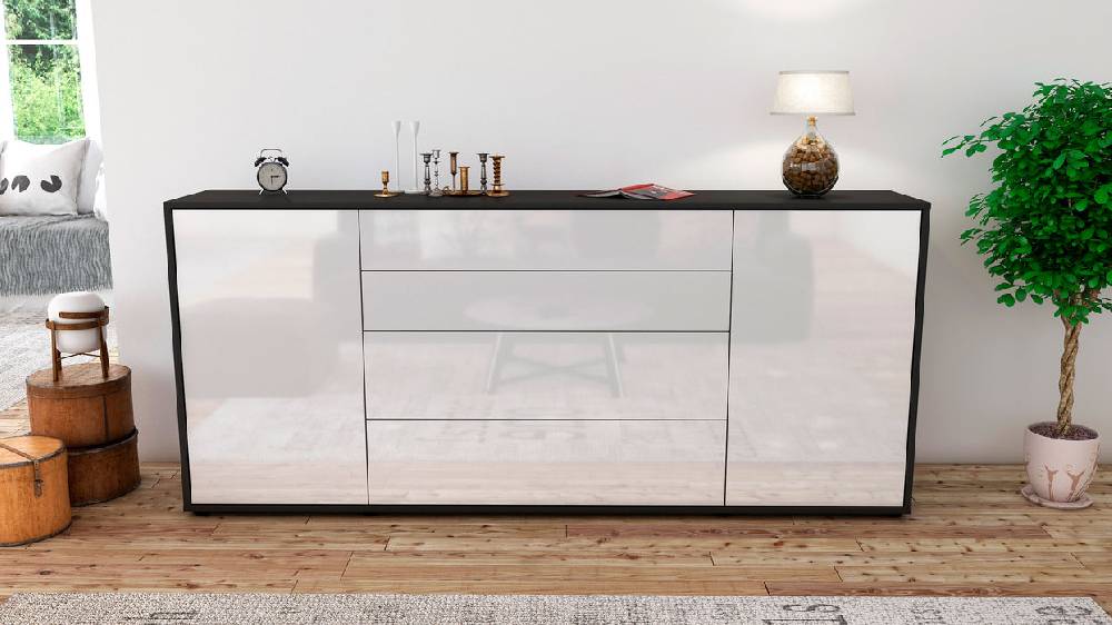 Stil Zeit Möbel Sideboard Elettra, Weiß (180x79x35cm) VIP-Rabatte