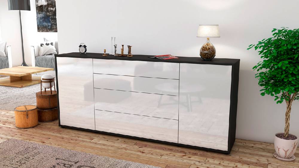 Stil Zeit Möbel Sideboard Elettra, Weiß (180x79x35cm) VIP-Rabatte