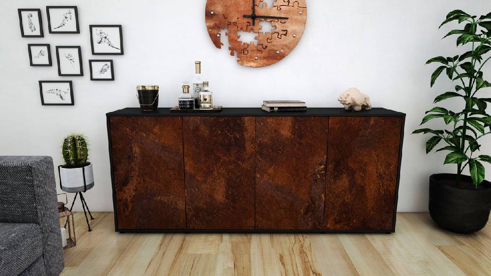 Stil Zeit Möbel Sideboard Elana, Rost (180x79x35cm) Wochenangebot