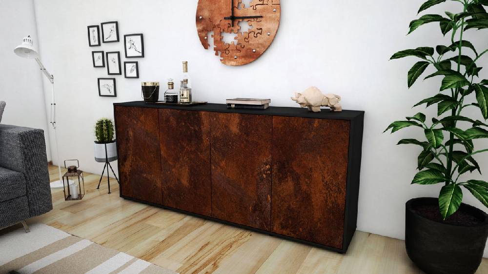 Stil Zeit Möbel Sideboard Elana, Rost (180x79x35cm) Wochenangebot